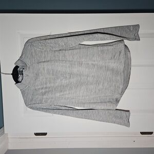 Spyder Active Half Zip Fleece-Lined Pullover - Heather Grey - Size L